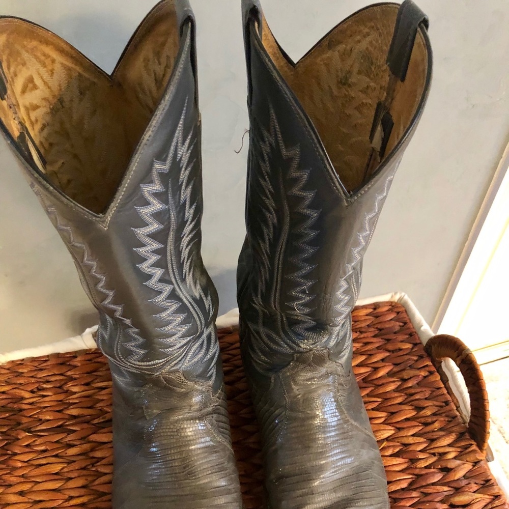 Genuine snake skin western boots